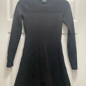 Armani Exchange Black A-Line Long Sleeve Dress